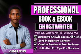 be your ebook ghostwriter for fiction, nonfiction selfhelp christian book