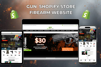 design gun website shopify store ammunition website firearm website gun store