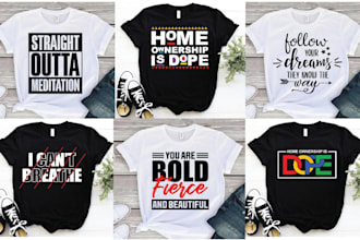 do custom typography tshirt design for your online store