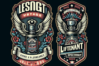 design esport vintage lieutenant scent product logo