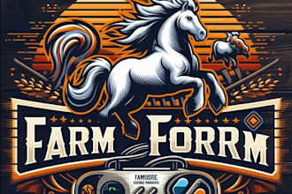 create unique esport farm horse logo
