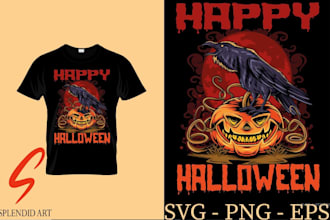 make custom horror halloween logo and t shirt vector design