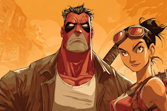 draw comic strip for comic book illustration or webcomic