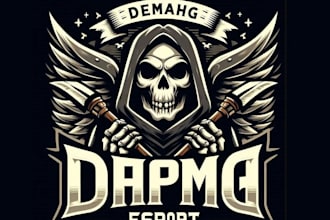 do vintage grim reaper gaming esport logo