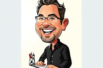 draw cartoon avatar, cartoon character, caricature, logo