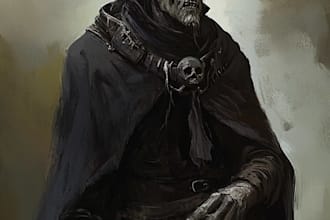 do vintage illustration, character, retro horror style art