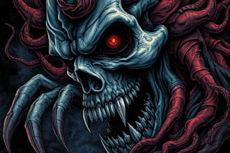 draw detailed illustration dark art