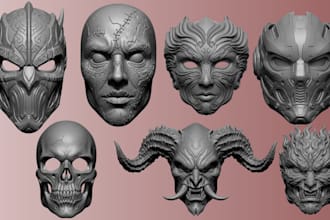 sculpt 3d mask 3d helmet cosplay mask and armor 3d custom mask for printing