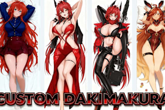 craft custom anime dakimakura body pillow for  oc, vtuber or waifu sfw or nsfw