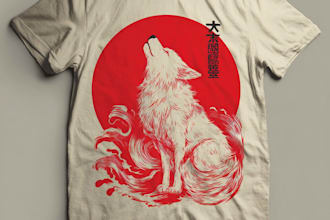 drawing japanese art and anime illustration for t shirt