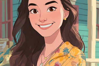 draw disney cartoon illustration for you