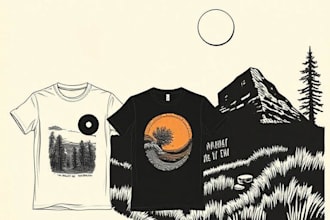 create animal linocut tshirt design for brands