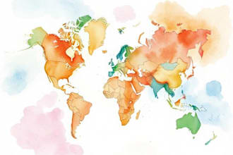 create a custom wedding map watercolor style