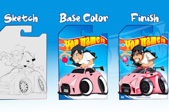 draw your character into unique hot wheels blister