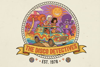 make a 70s saturday morning cartoon logo