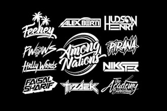 make dj, band, music, rap, rock, and text logo