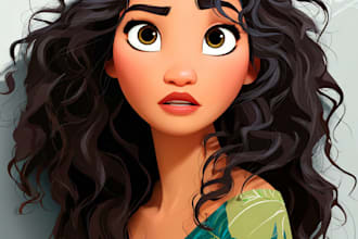 draw disney cartoon illustration for you