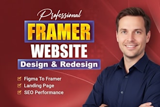 create updated framer website design, framer landing page, best framer developer