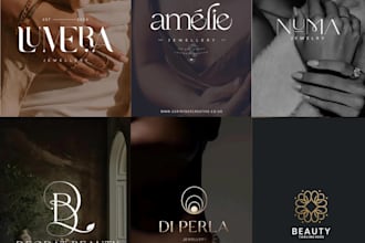 do minimalist perfume, cosmetic, jewelry, and mackup logo design