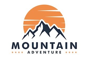 design awesome modern mountain logo