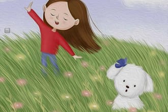 design nice illustration for kids book with cover art  illustration