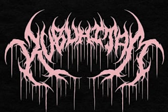 draw brutal death or black metal logo