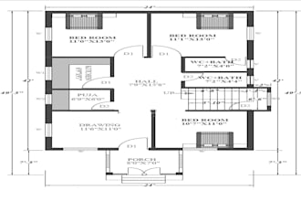 draw 2d floor plan and architectural plan for furniture plan for home or office