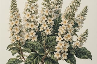 draw a detailed botanical illustration of a plant or flower