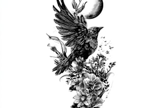 design a unique black tattoo in professional style
