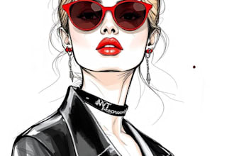 draw a fashion or editorial illustration, sketch, commercial