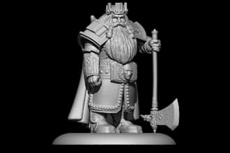design3d fantasy miniature,dwarf figurine,kinght,trpg character,medieval soldier