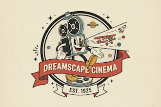 create a nostalgic retro cartoon emblem
