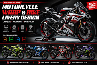design professional motorcycle wrap and custom bike livery