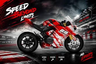 make modern bike livery design for sports motorcycle
