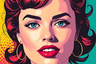 draw a professional pop art portrait
