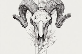 create a detailed black and white tattoo illustration