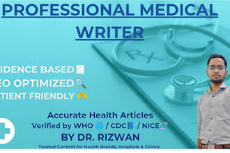 write accurate, evidence based medical and health articles