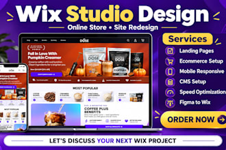 do wix website design, redesign wix website or build wix harmony website