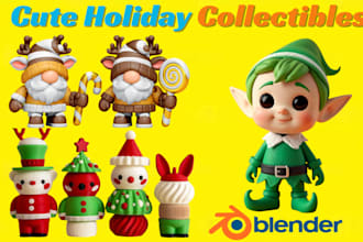 create cute 3d christmas toy holiday collectible 3d plush 2d to 3d rendering