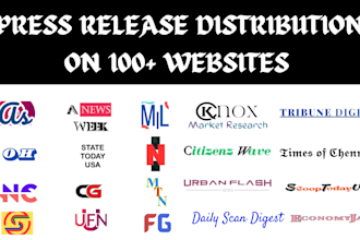 do press release distribution on 100 websites