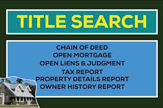 provide property title search, chain of title reports with document image
