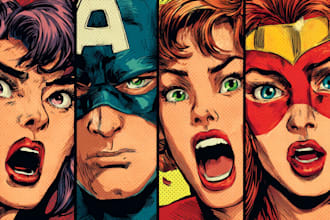draw comic superhero pop art portraits