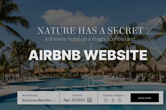 design airbnb website, vacation rental website, airbnb booking, vacation rental