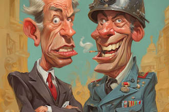 do a political cartoon or caricature design