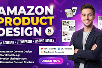 design amazon  storefront, a plus content and product listing images