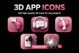 design stunning custom 3d icons for your app or website