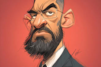do a political caricature and cartoon art