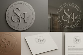 design a modern, minimalist or bold logo with monogram, lettering and texture