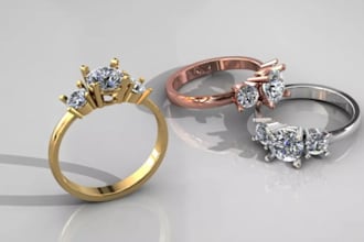 make 3d jewelry design, ring jewelry rendering, cad jewelry prototype for print