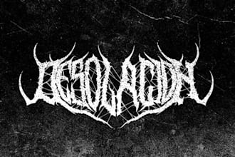 design technical, progressive metal style logo
